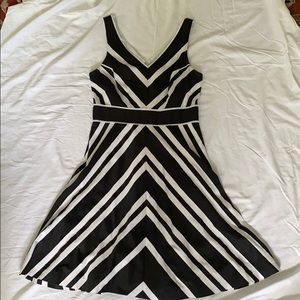 White House black market striped a-line dress